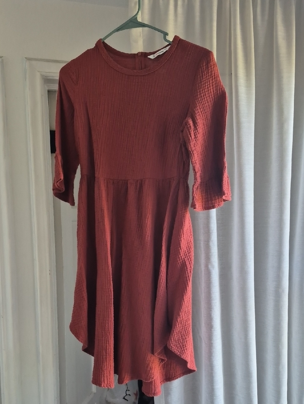 PatPat Rust Red Textured Casual Dress